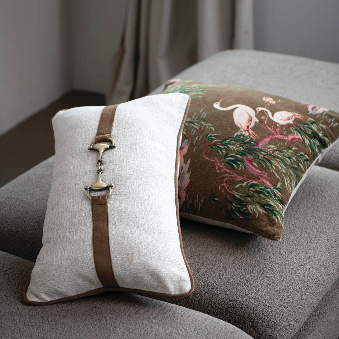 Equestrian Bit Linen Lumbar Pillow