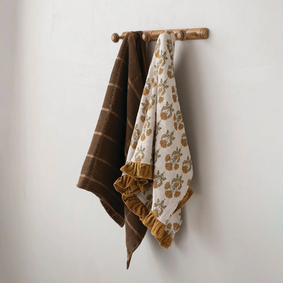 Vienna Floral Velvet Ruffled Throw