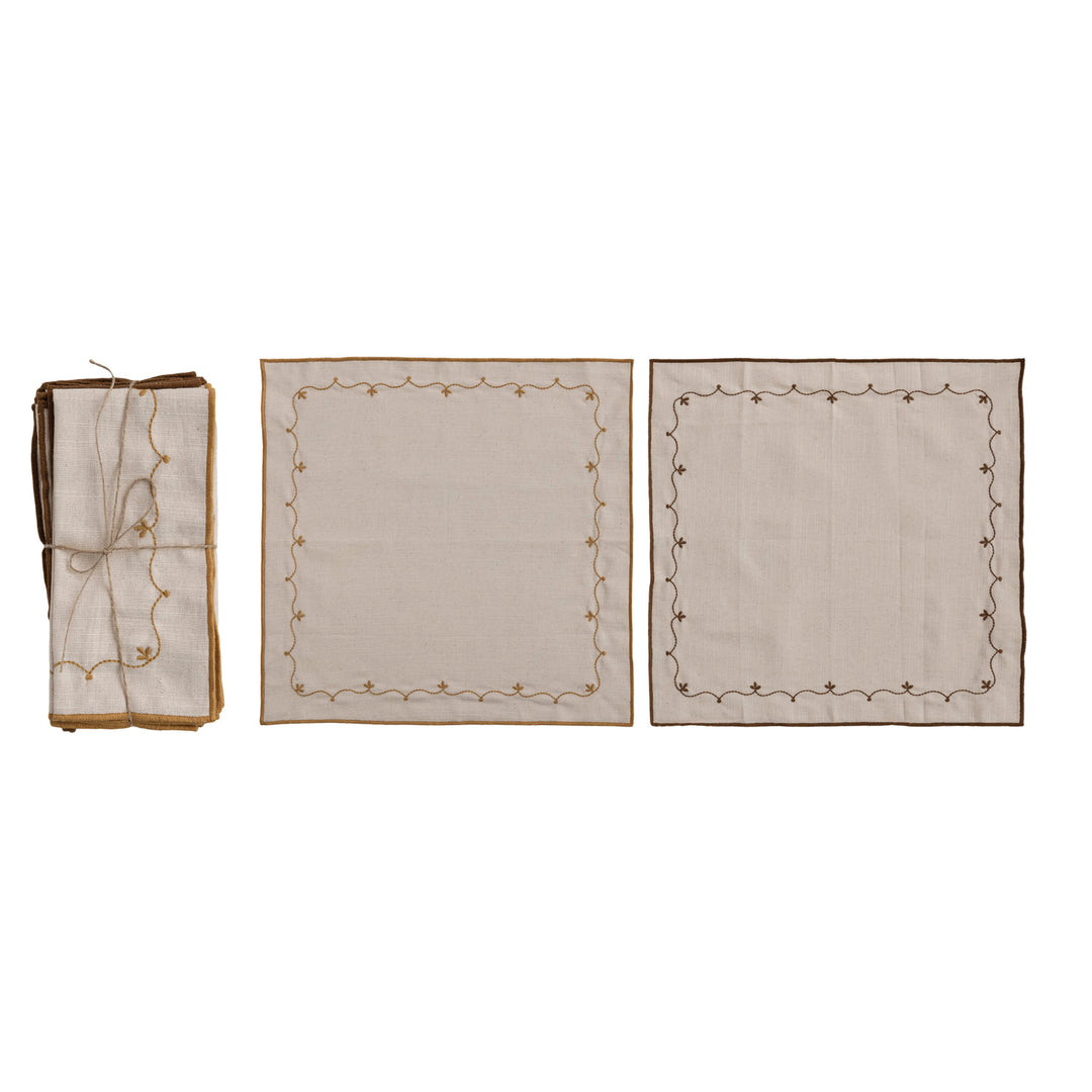 Embroidered Autumn Tones Napkin