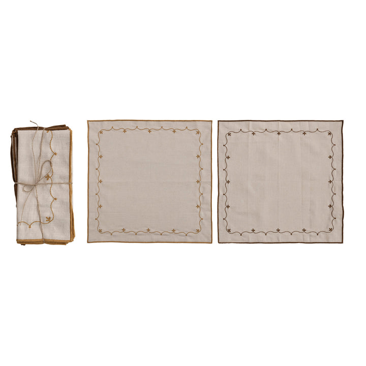 Embroidered Autumn Tones Napkin