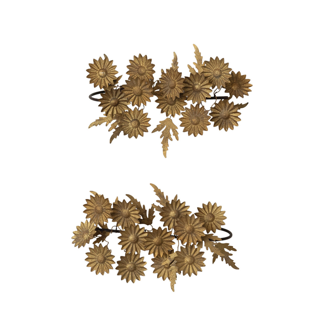 Gold Floral Metal Curtain Tiebacks
