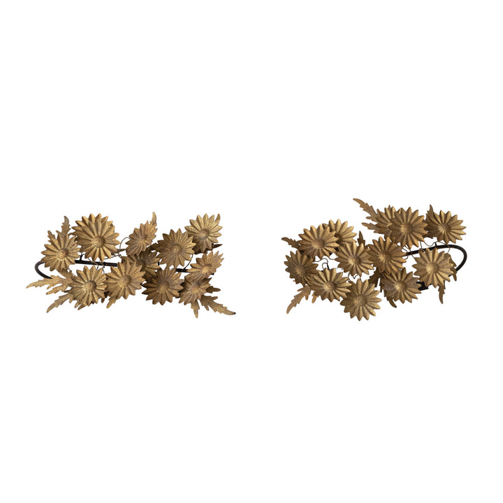 Gold Floral Metal Curtain Tiebacks