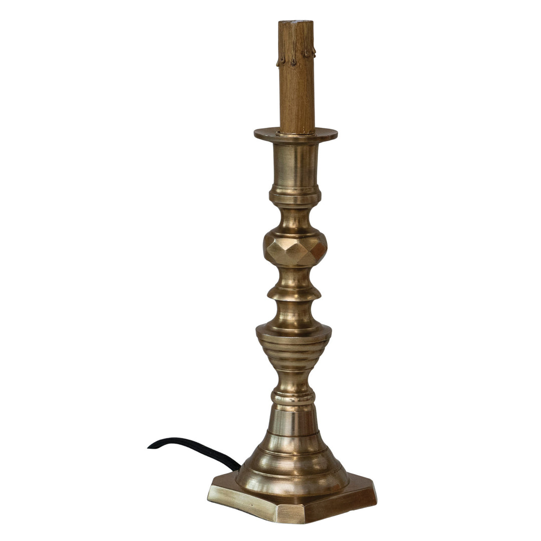 Antique Brass Candlestick Table Lamp
