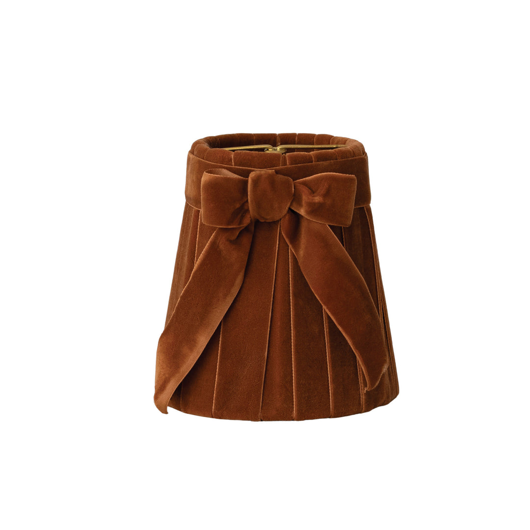 Velvet Bow Pleated Clip On Lampshade