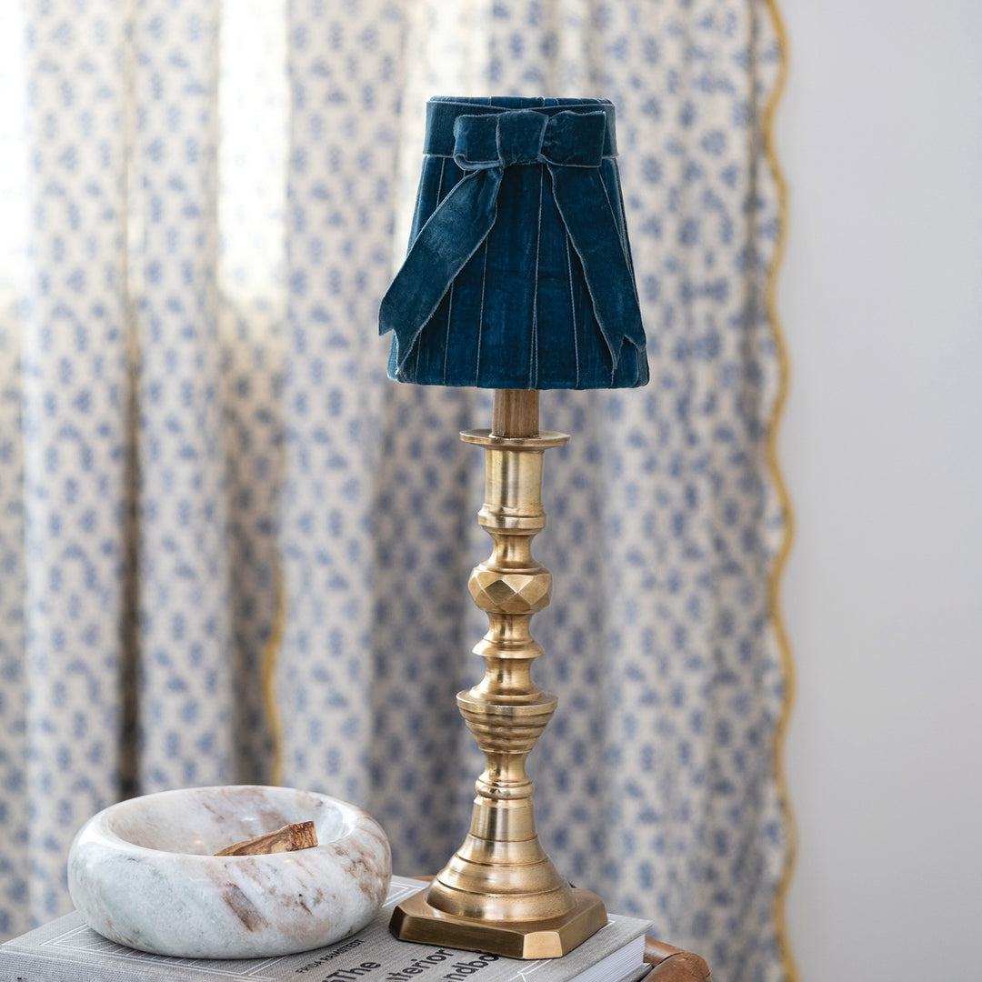 Velvet Bow Pleated Clip On Lampshade