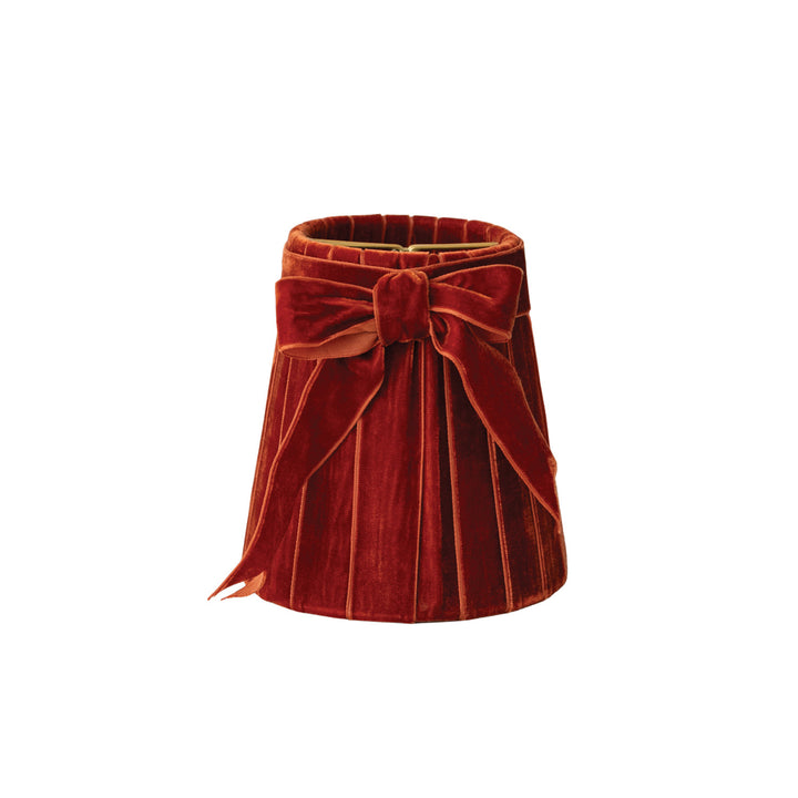 Velvet Bow Pleated Clip On Lampshade