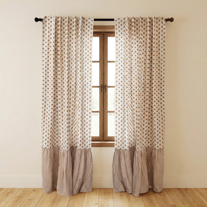 Eccentric Ruffle Bottom Curtain Panels