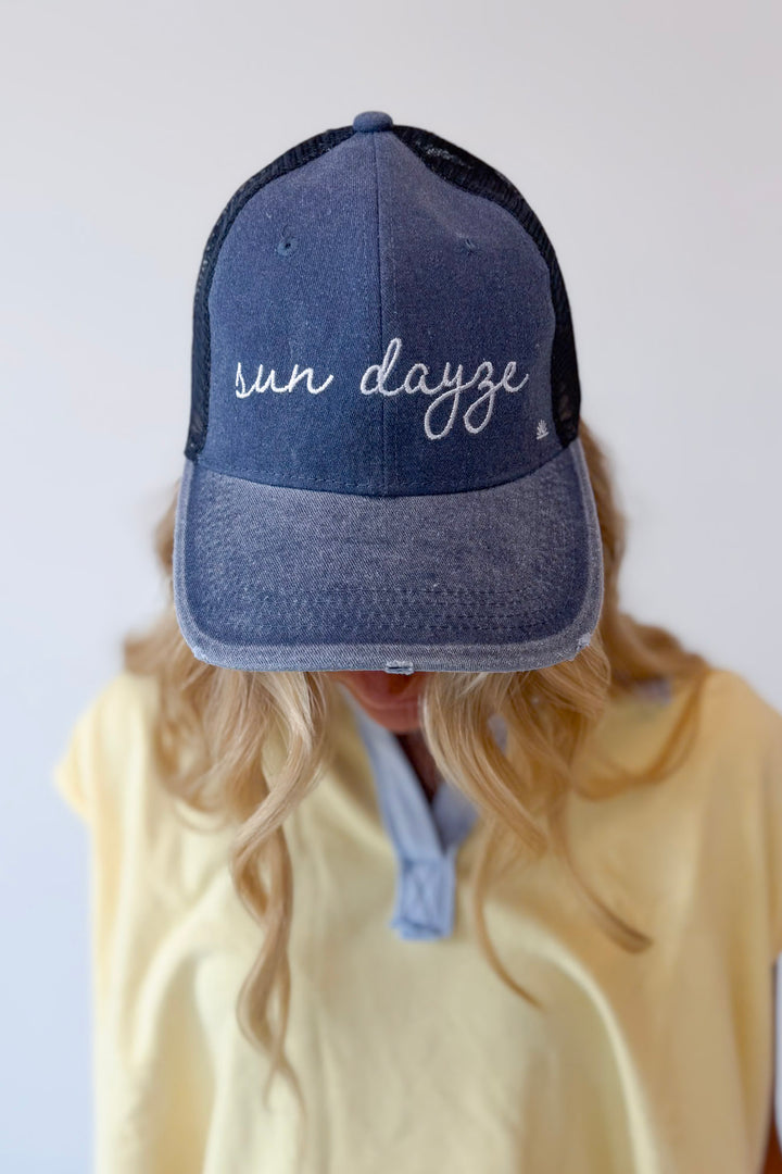 Distressed Snap Back Hat