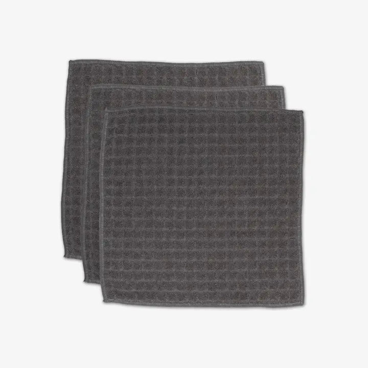 Geometry Charcoal Waffle Washcloth Set