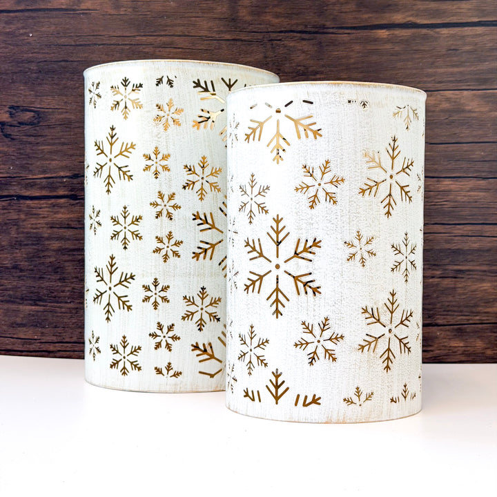 White Punched Snowflake Lantern