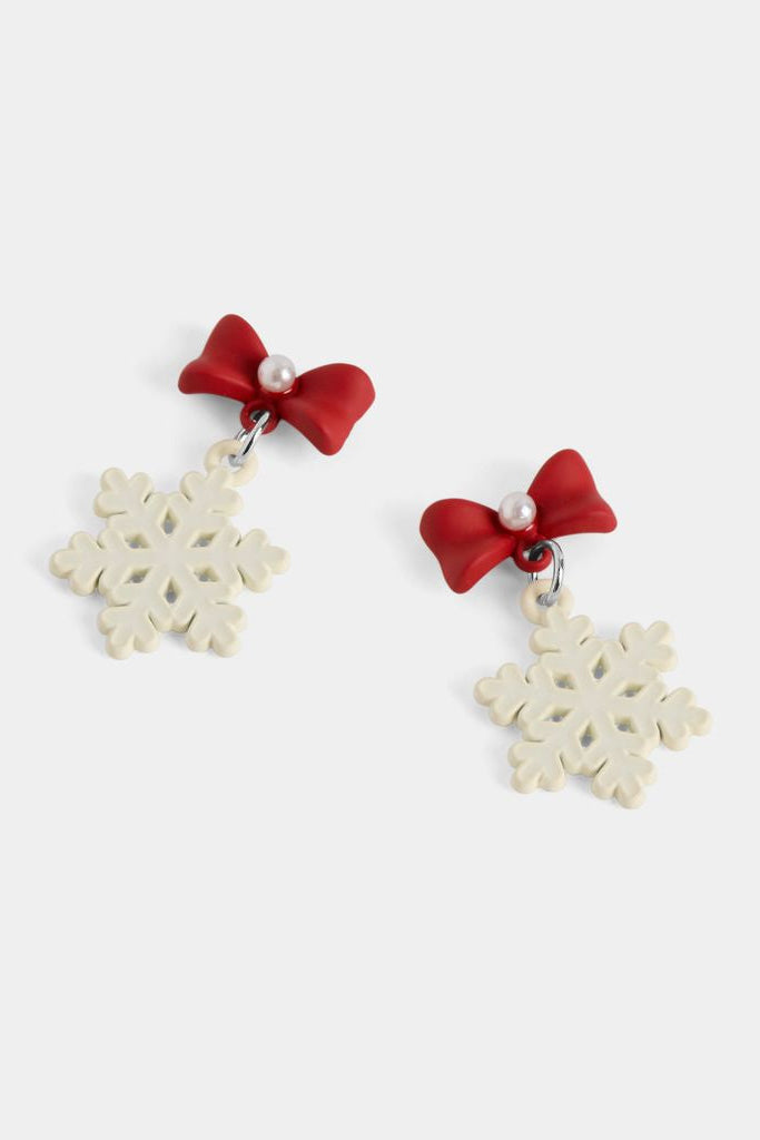 Bow Snowflake Dangle Earring