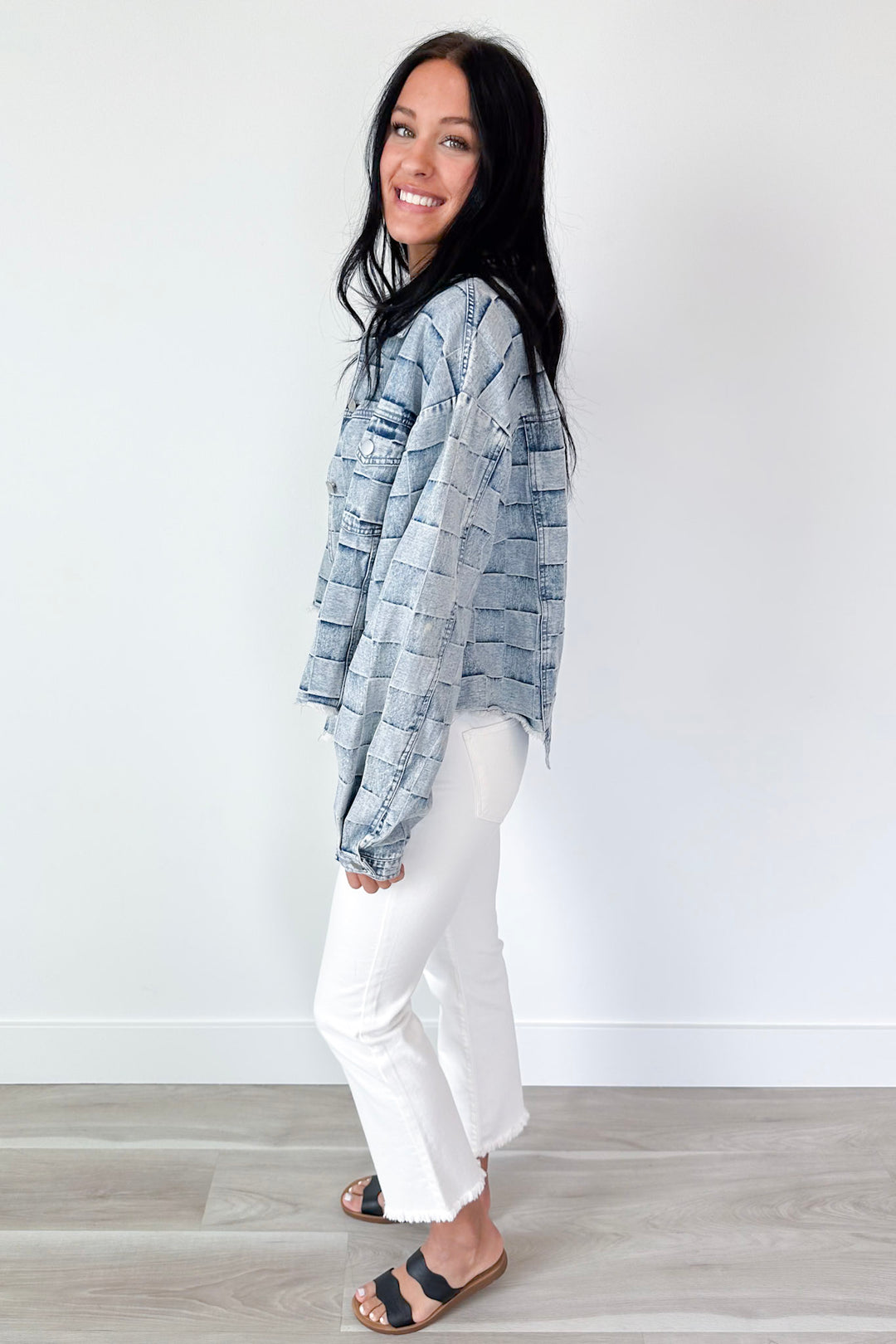 Checker Denim Jacket