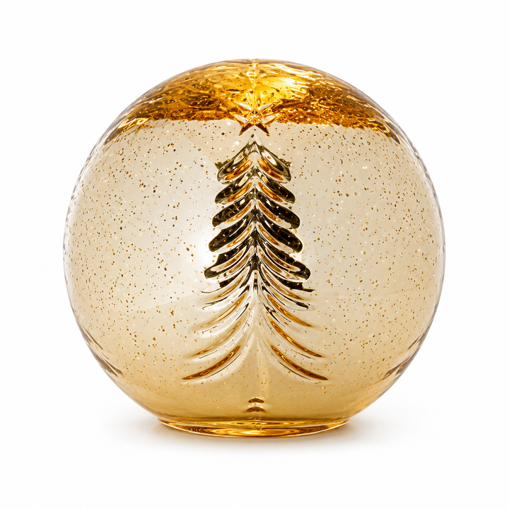 LED Wht/Gold Globe Tree