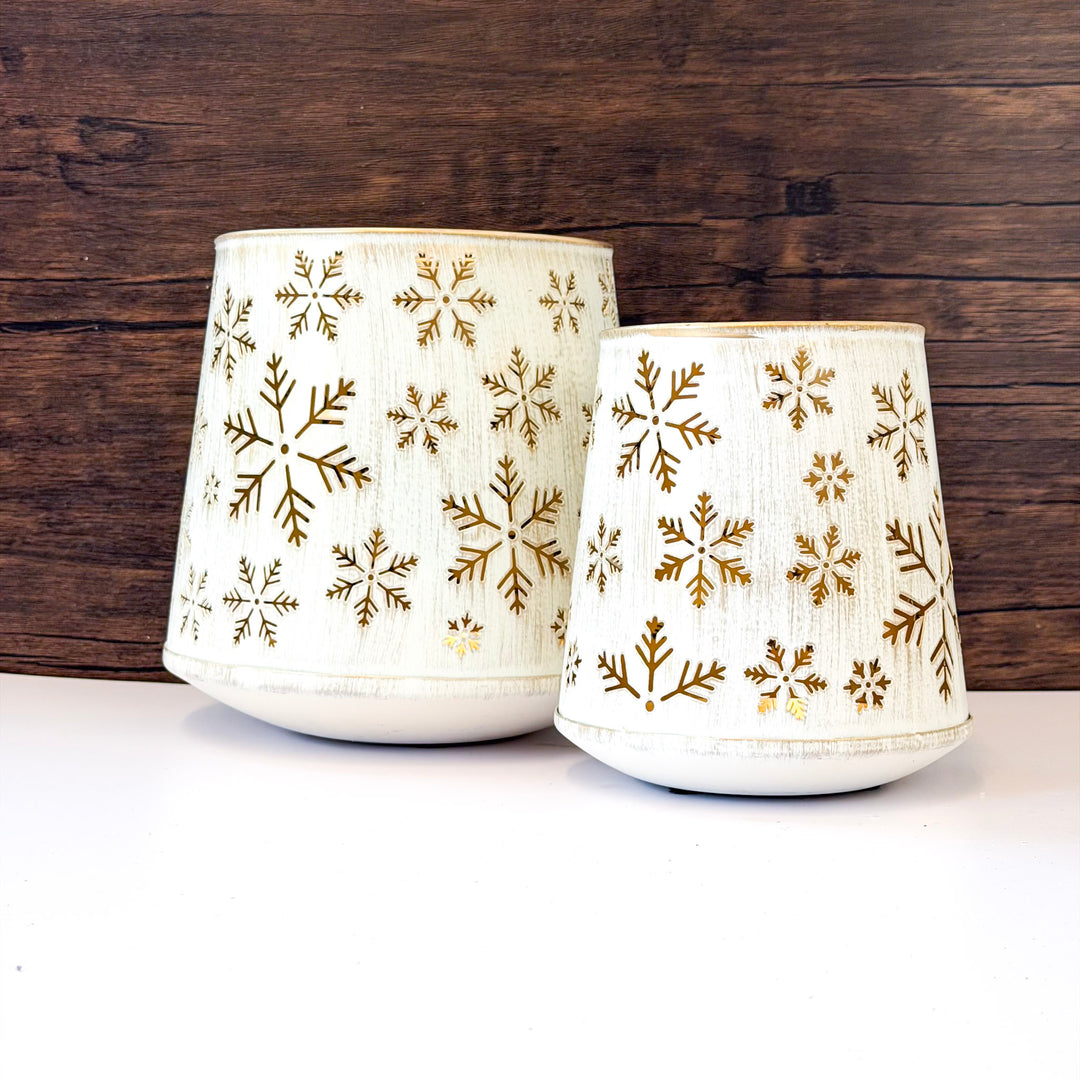 White/Gold Snowflake Lantern