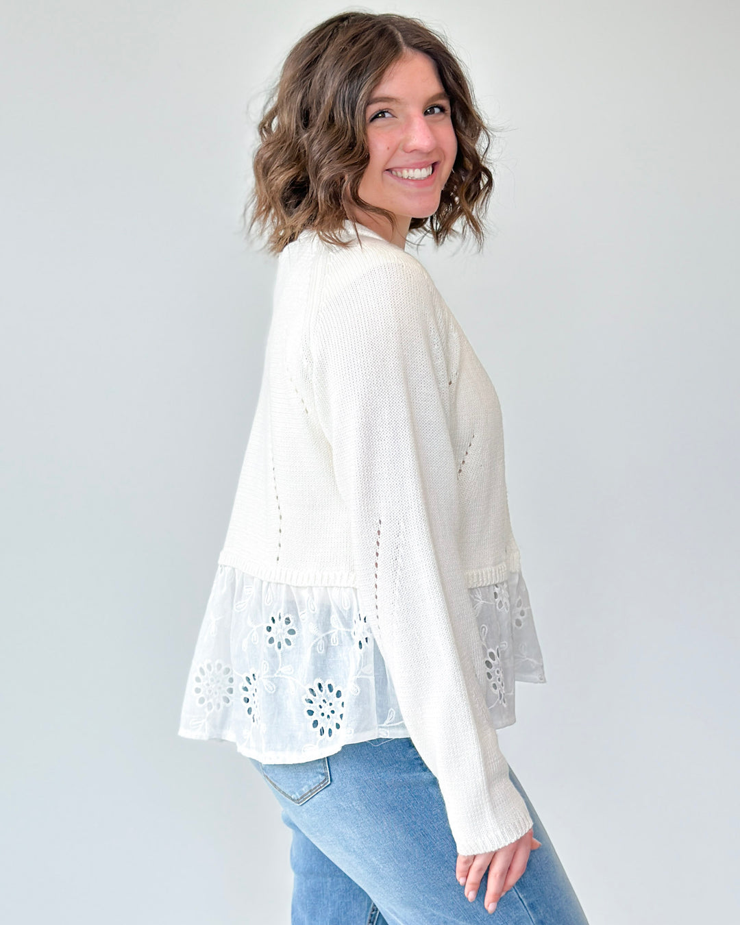 Lace Bottom Cardigan