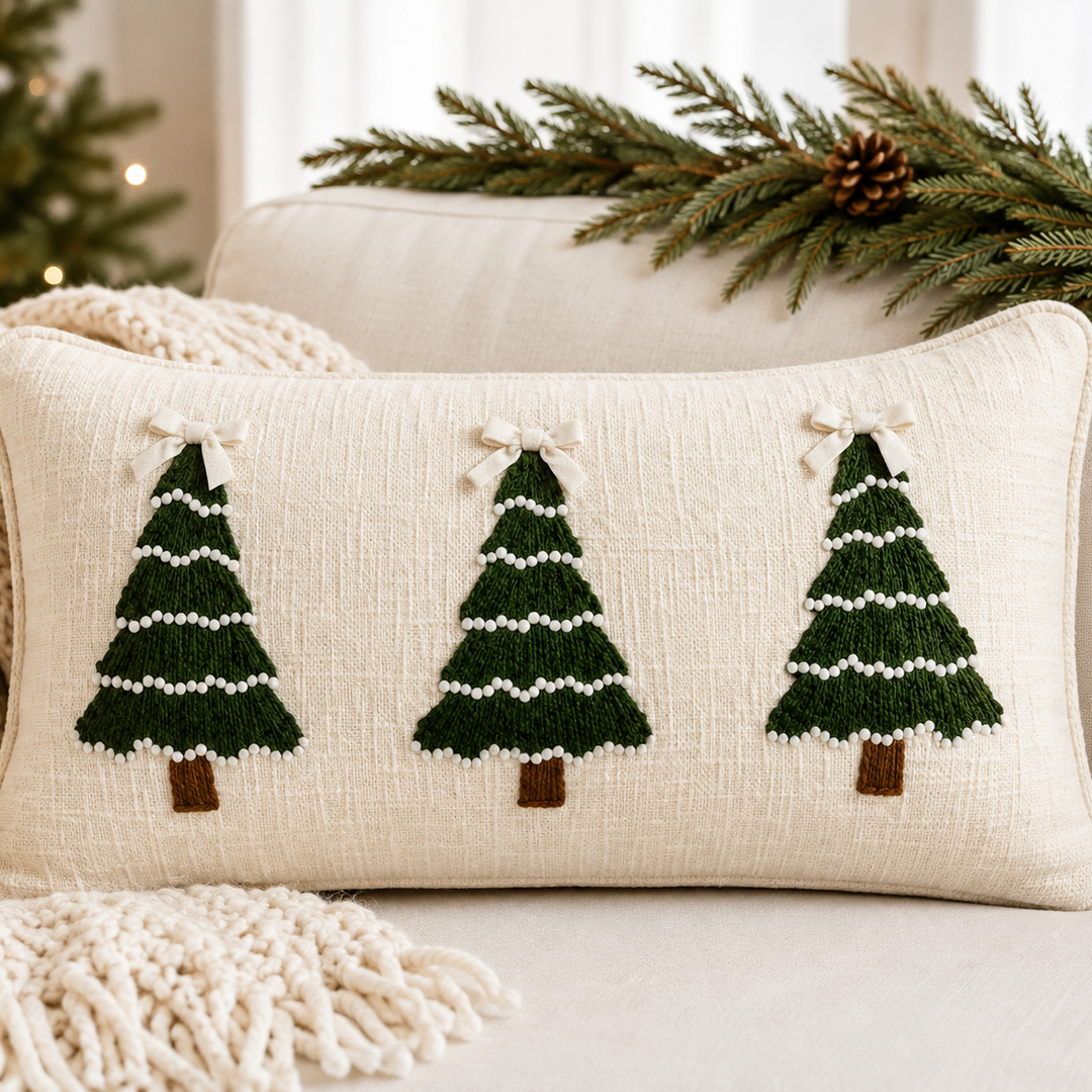 Embroidered Winder Foliage Pillow