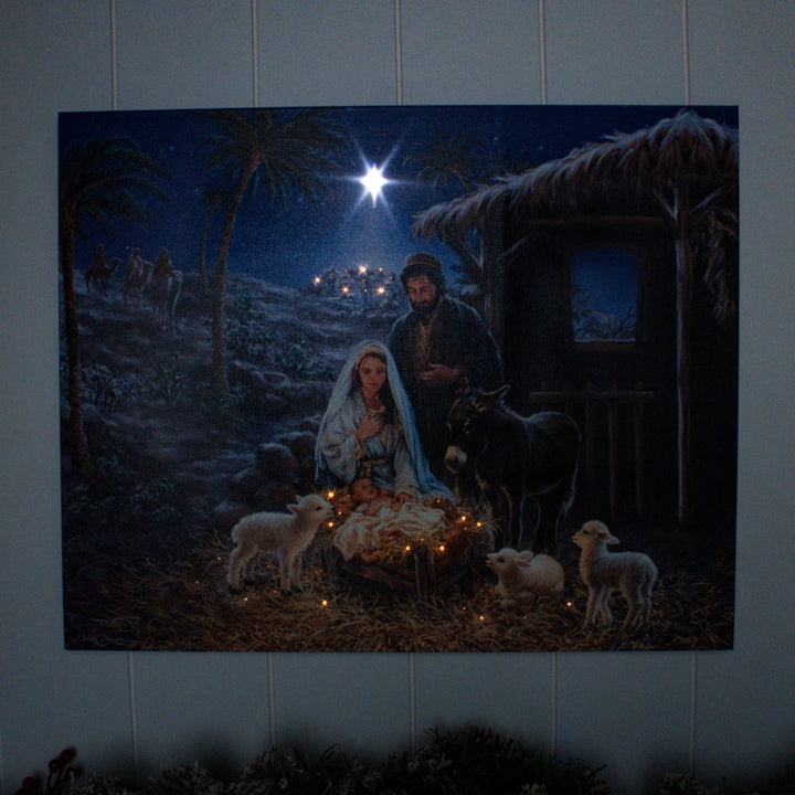 A Savior is Born Lighted Canvas