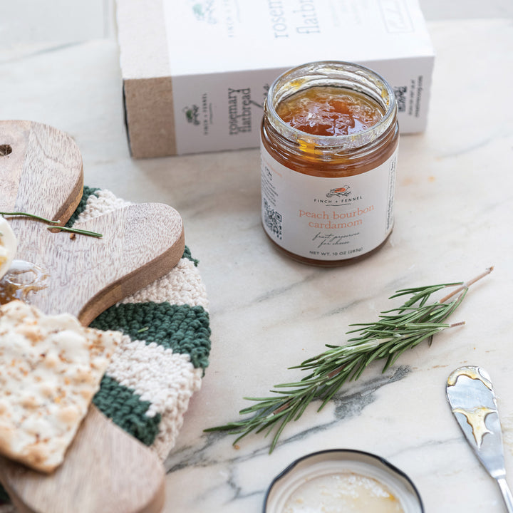 Peach Bourbon Cardamom Fruit Preserves For Cheese