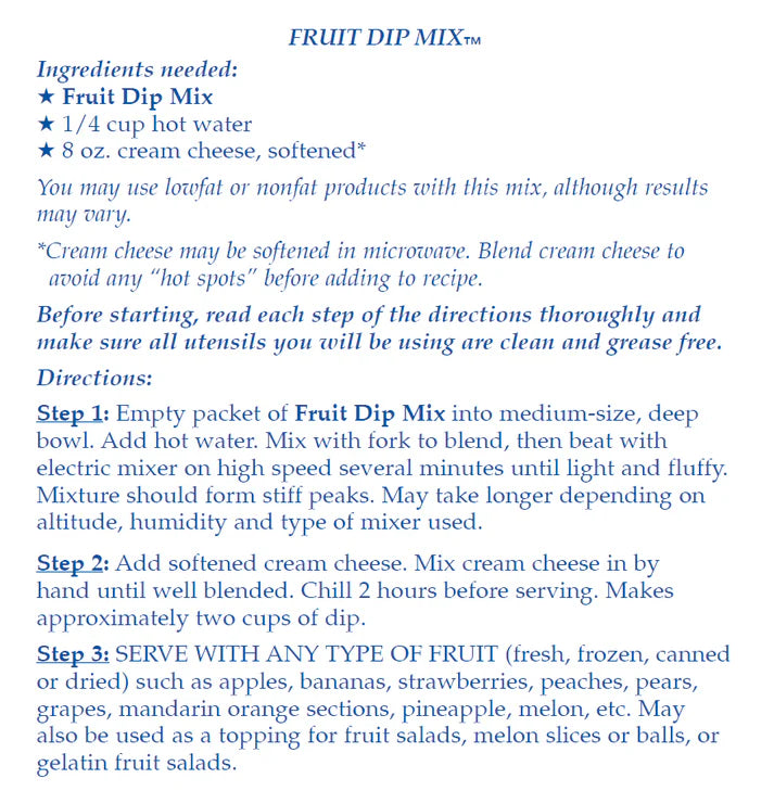 Fruit Dip Mix
