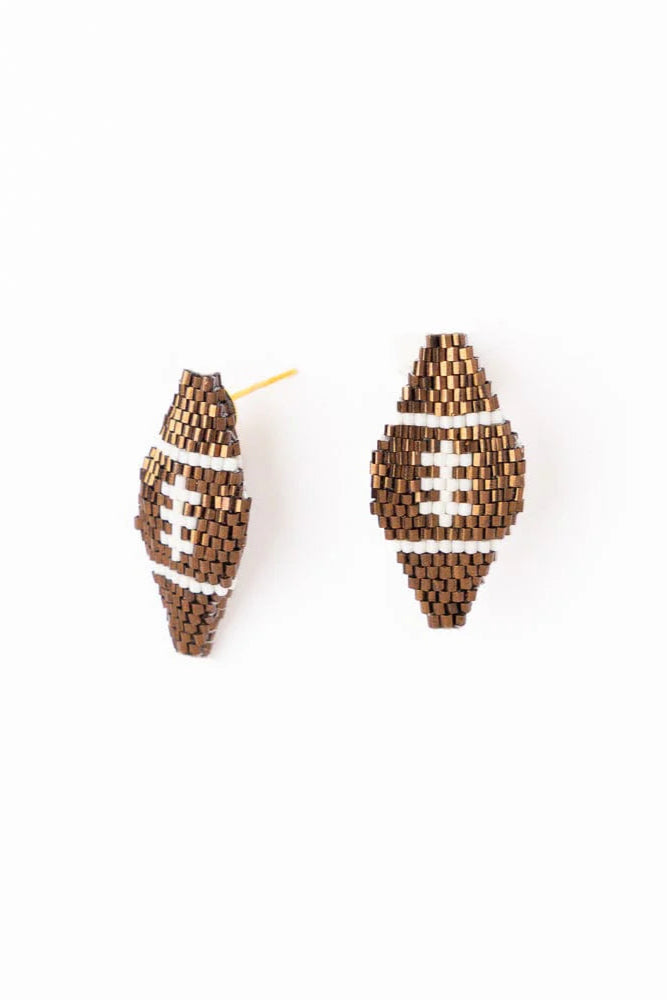 Gameday Luxe Bead Football Post Earring
