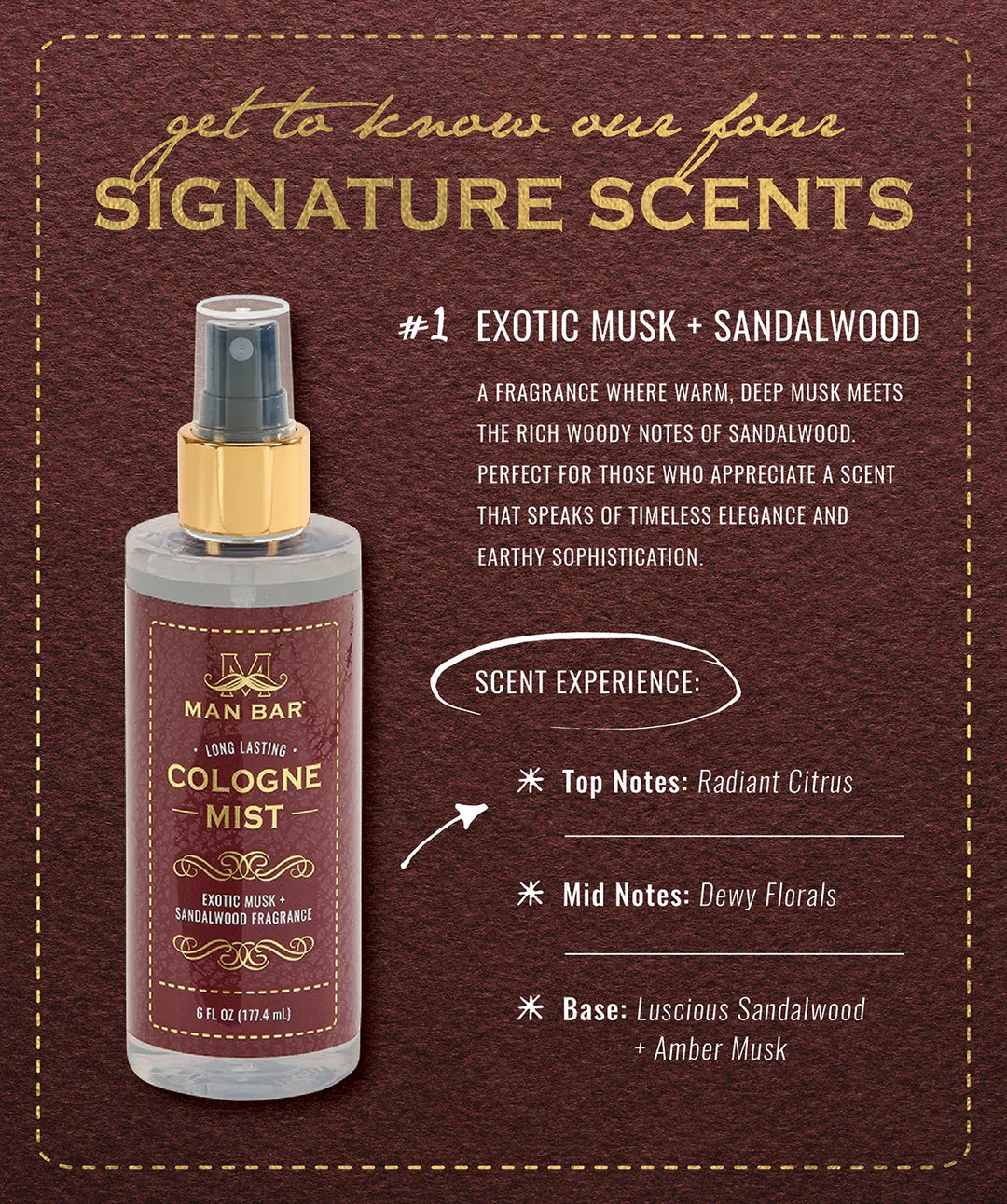 Exotic Musk & Sandalwood Man Bar Cologne Mist