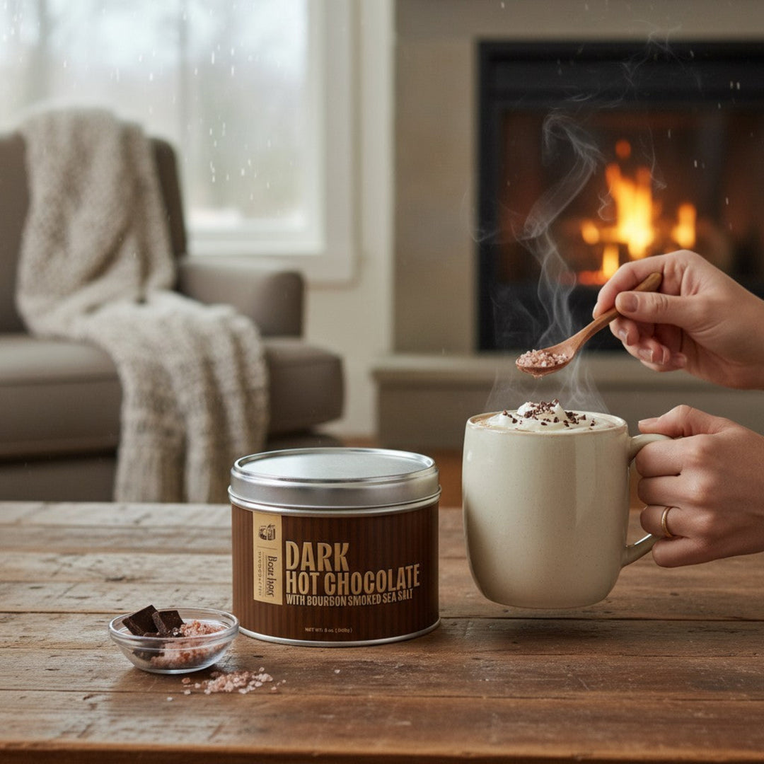 Bourbon Smoked Sea Salt Dark Hot Chocolate
