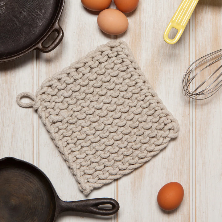 Dove Grey Crochet Potholder