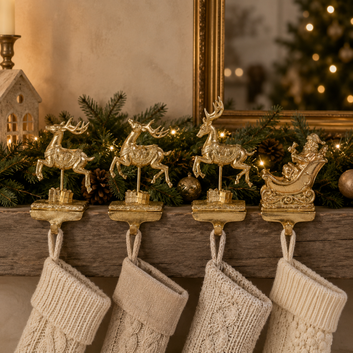 Santa & His Reindeer Stocking Holder