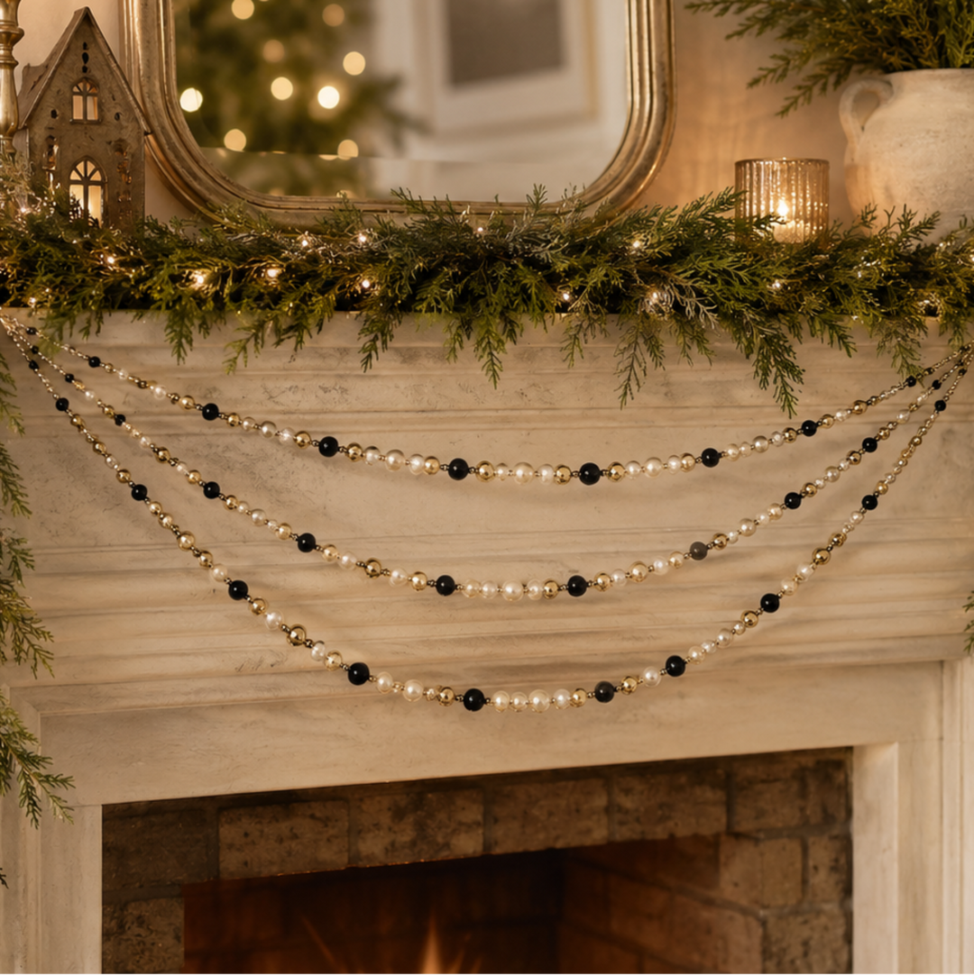 Black White & Pearl Swag Garland