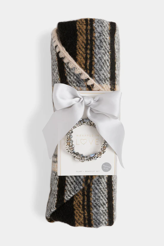 Plaid Beaded + Wrap Set