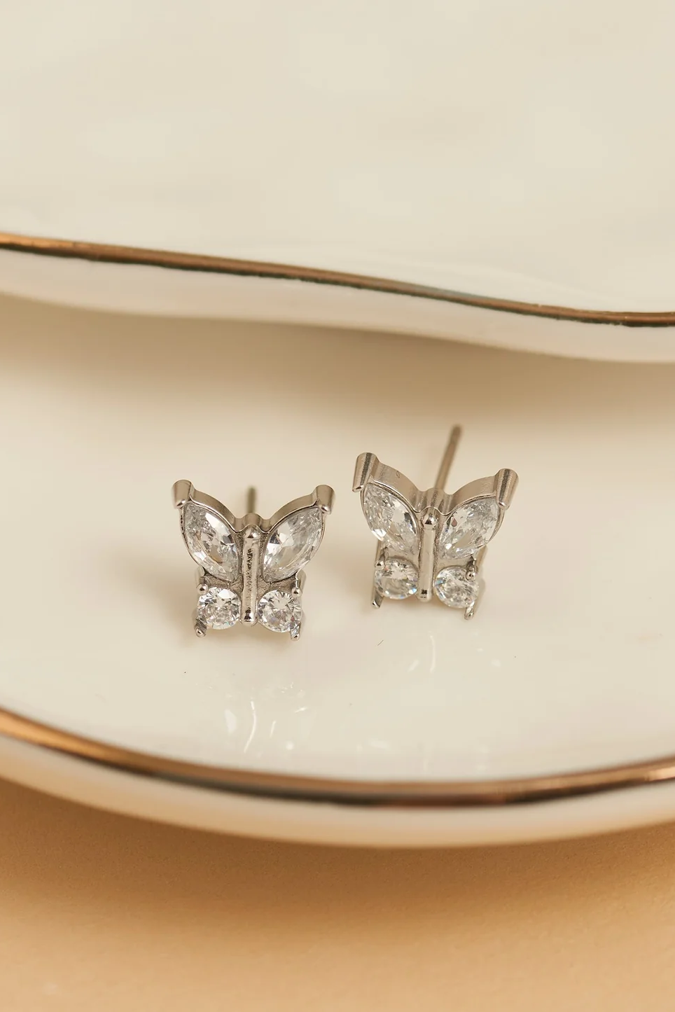 Narelle Waterproof Crystal Butterfly Stud Earrings