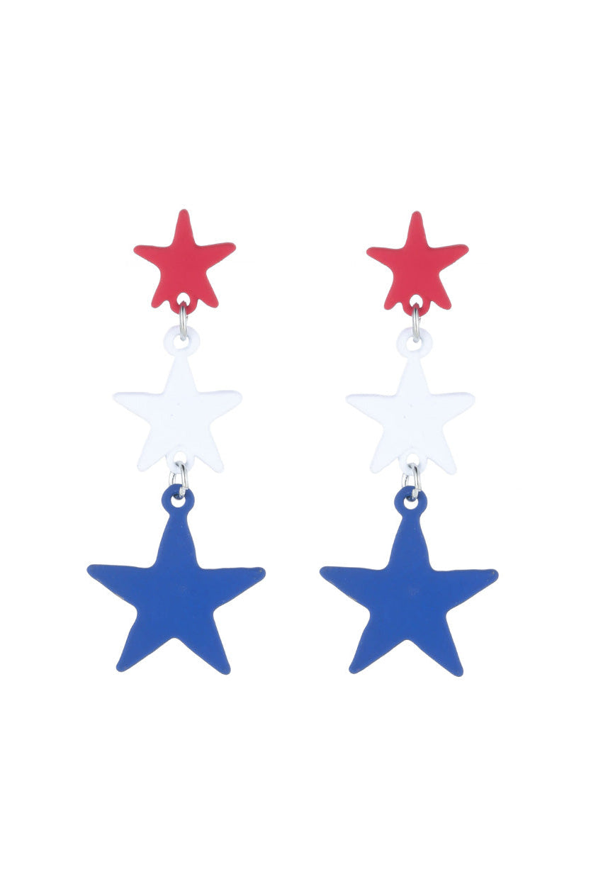USA Star Dangle Earrings