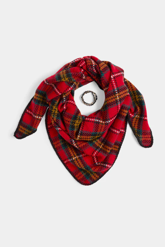 Plaid Beaded + Wrap Set