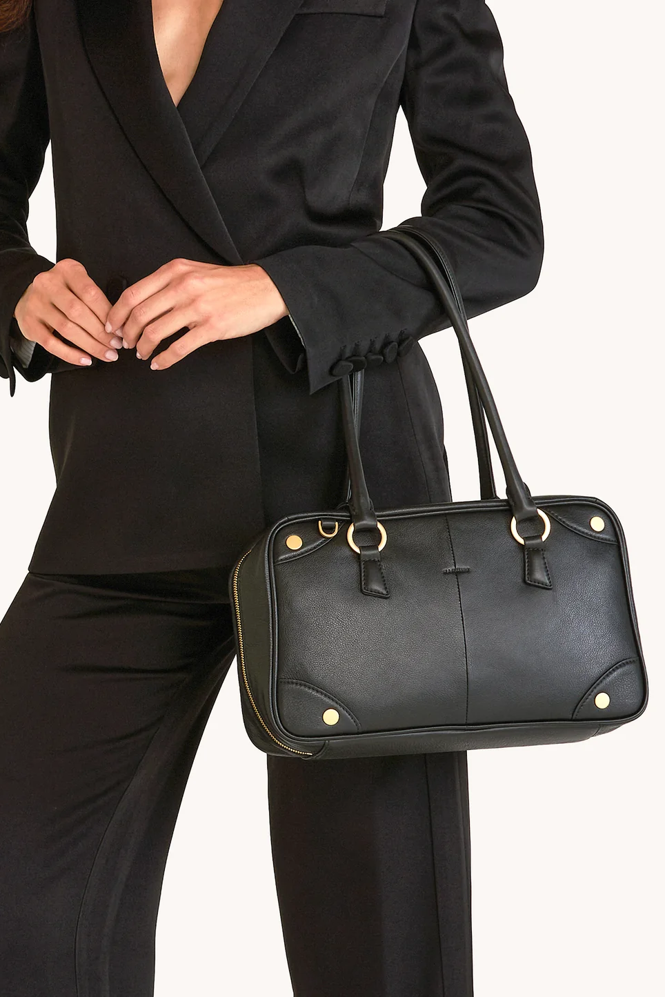 Hammitt Meredith Med - Black/Brushed Gold