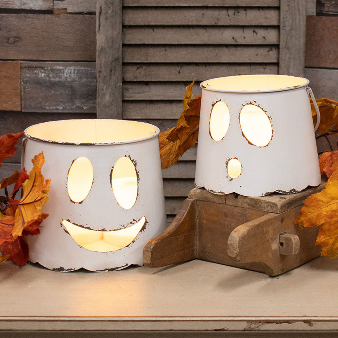White Metal Ghost Bucket