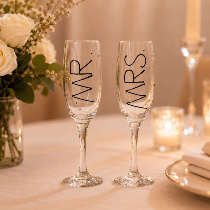 Mr. & Mrs. Champagne Flute Set