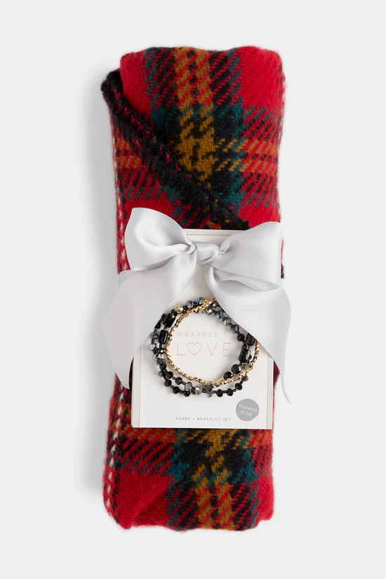 Plaid Beaded + Wrap Set
