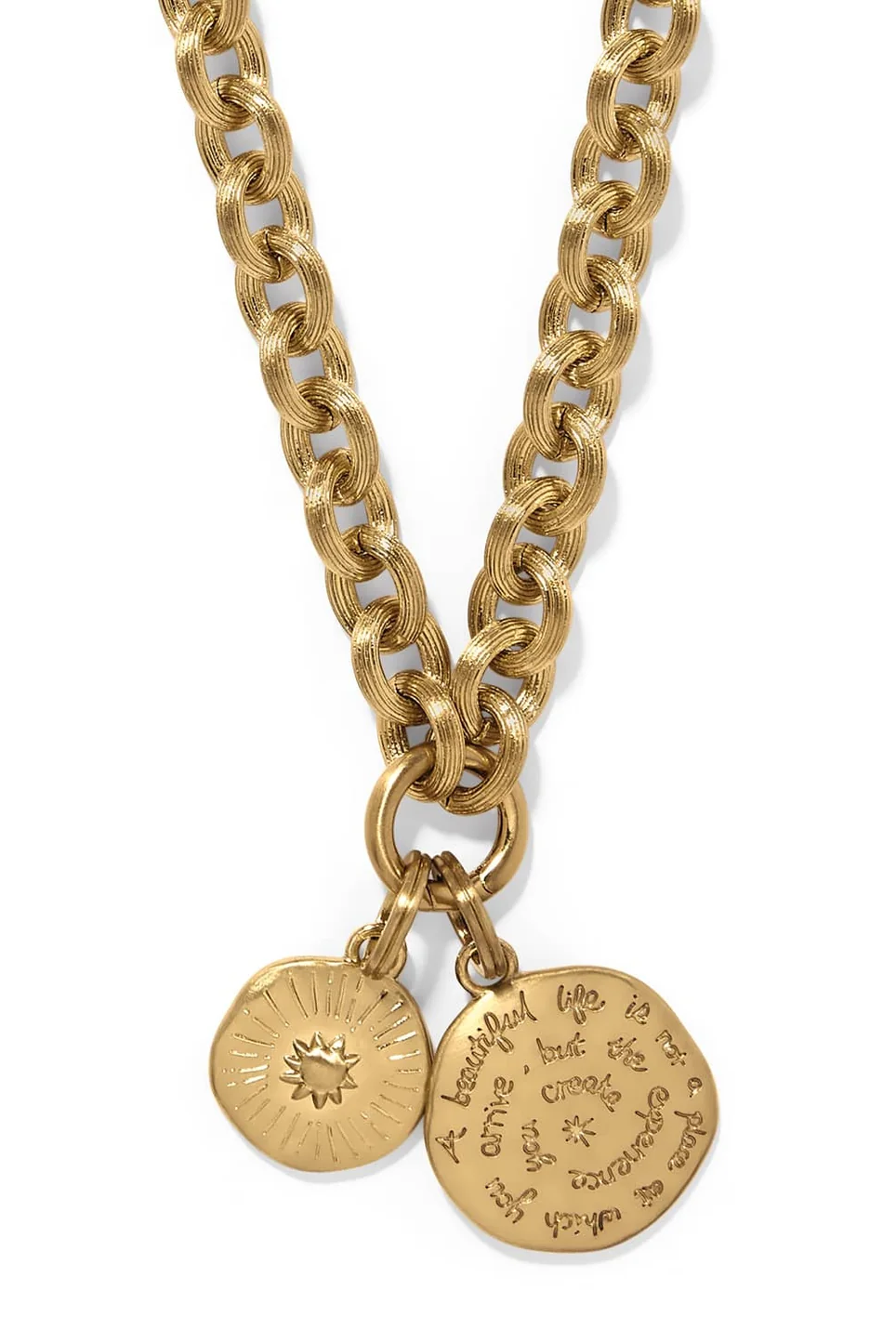 Brighton Token Lavish Link Round Charm Necklace