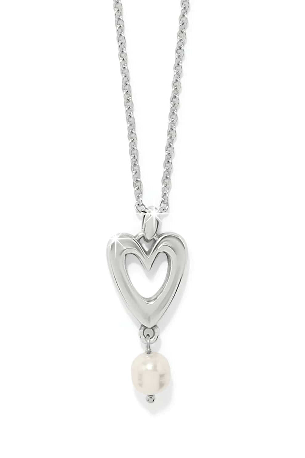 Brighton Cascade Open Heart Pearl Petite Necklace