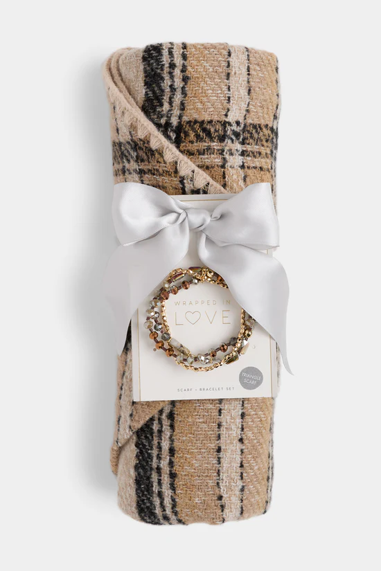 Plaid Beaded + Wrap Set