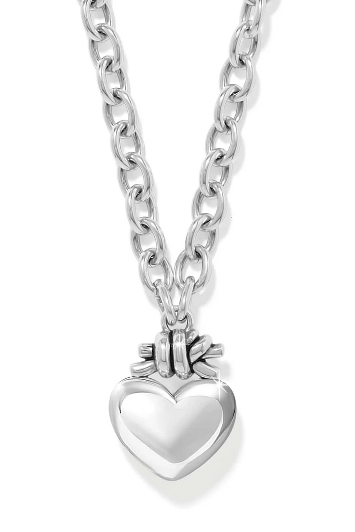 Brighton Interlok Love Knot Large Heart Necklace