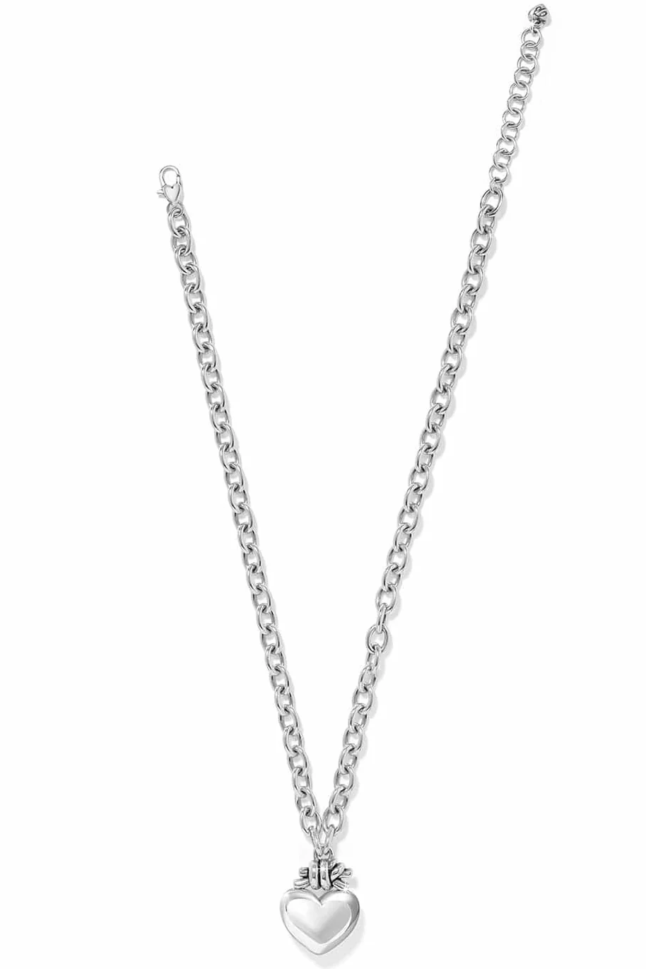 Brighton Interlok Love Knot Large Heart Necklace