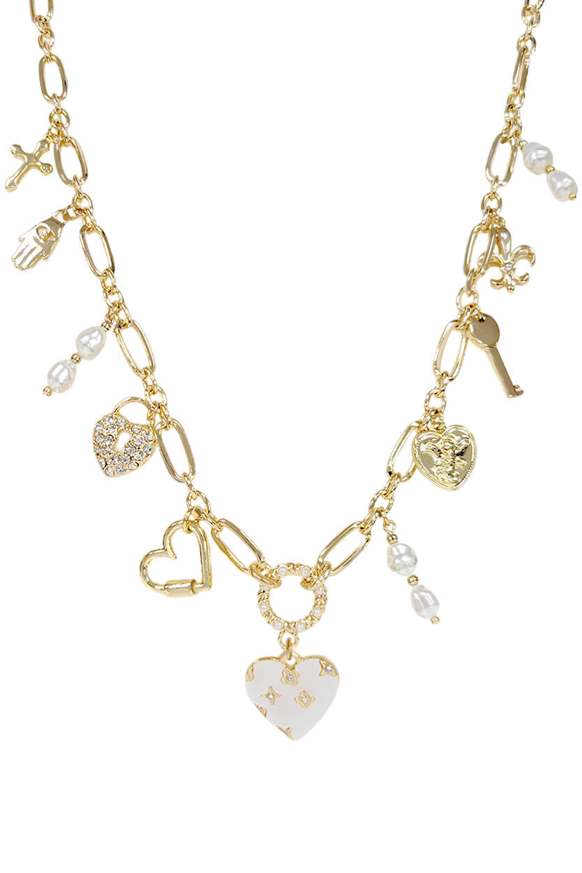 Multi Heart Charm Necklace