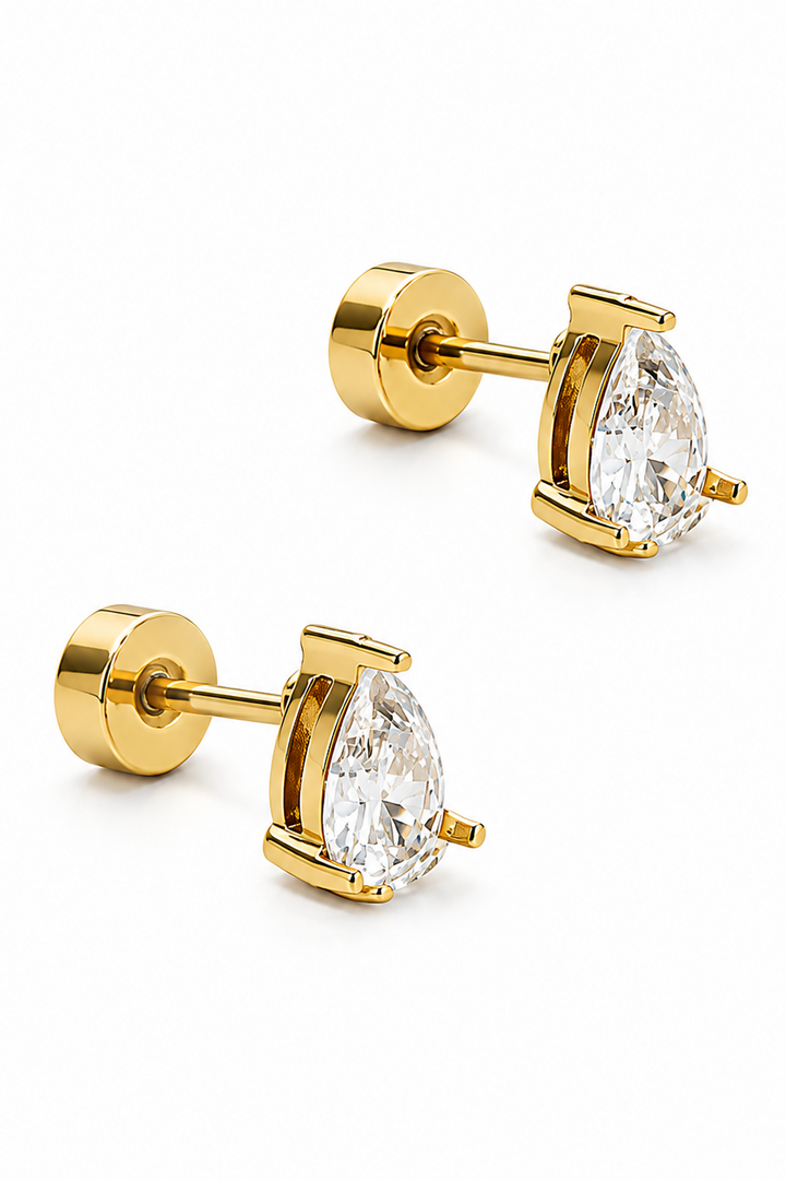 Linny Co Paige Pear Screwback Earrings