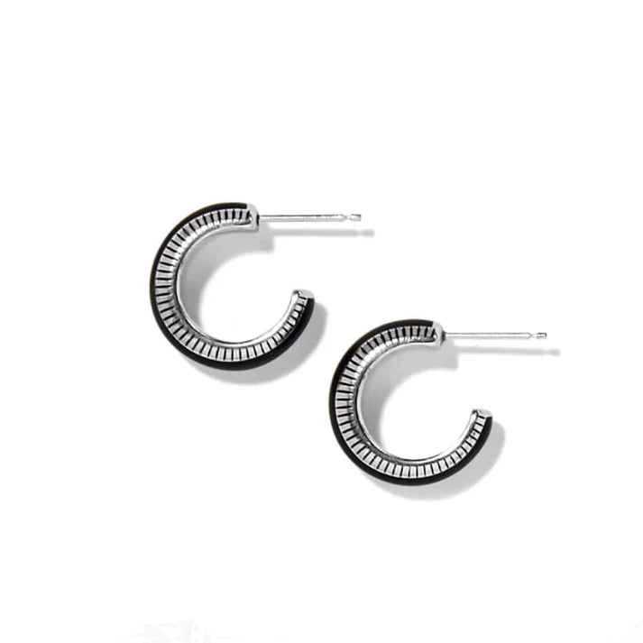 Brighton Interlok Noir Small Hoop Earrings