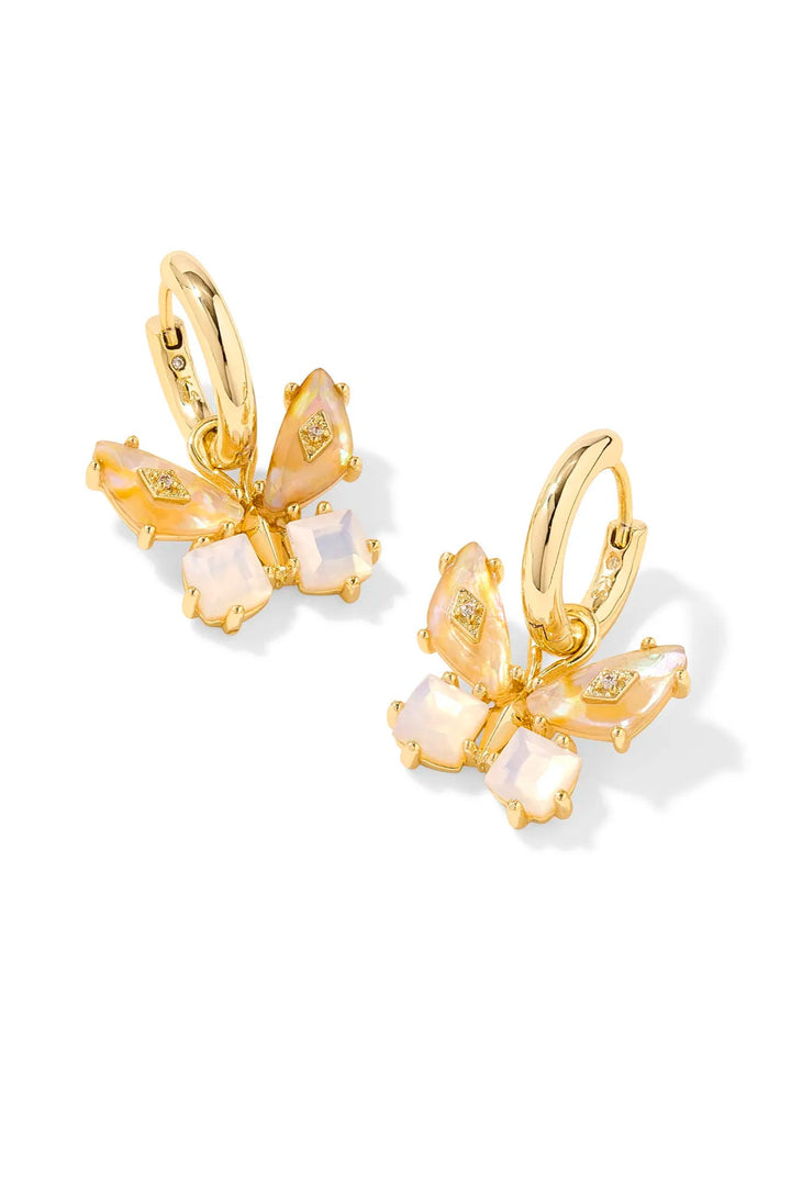 Kendra Scott Bianca Butterfly Silver Huggie Earrings