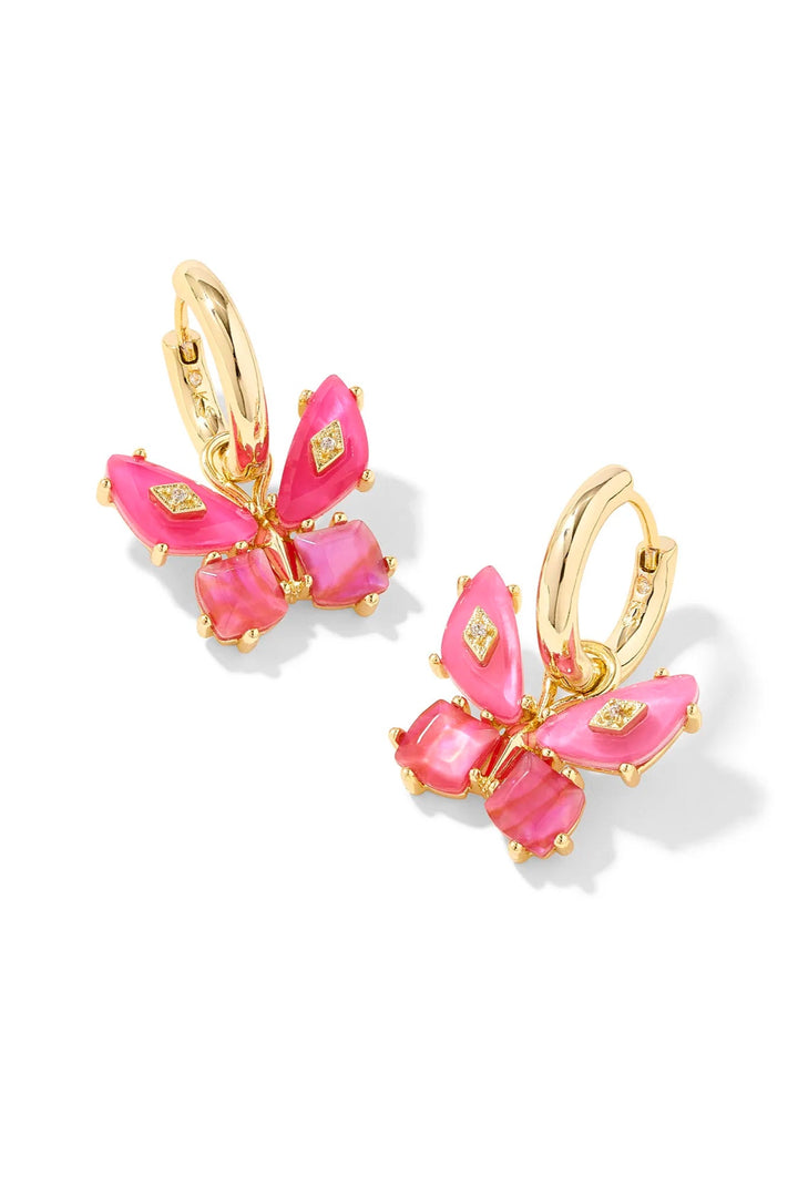 Kendra Scott Bianca Butterfly Silver Huggie Earrings