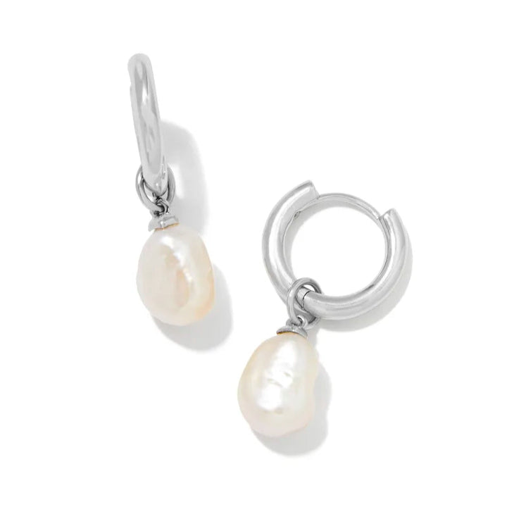 Kendra Scott Willa Silver Pearl Huggie Earrings