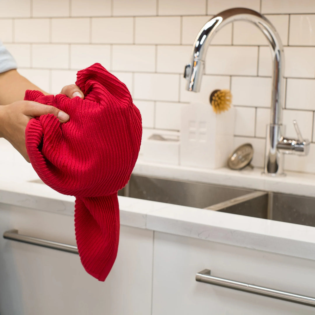 Red Ripple Dishtowel
