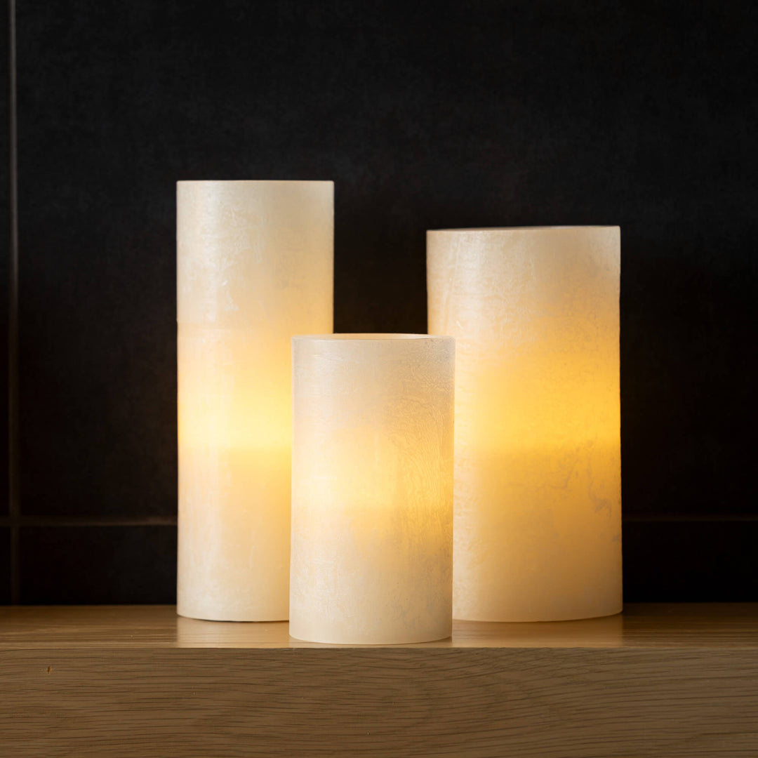 Timber LED Glow Candle Melon White